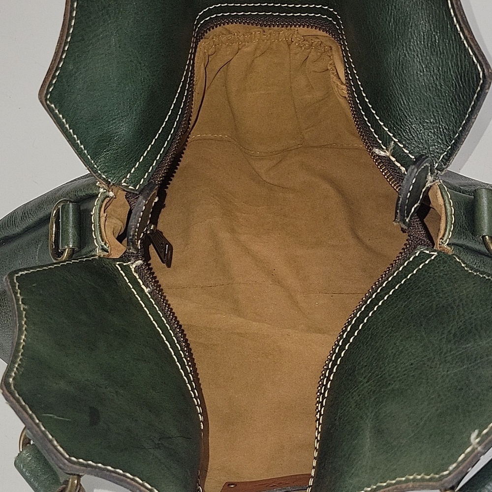 Patricia Nash Dark Green Leather Napoli Satchel Handbag Purse Tote - Picture 9 of 16